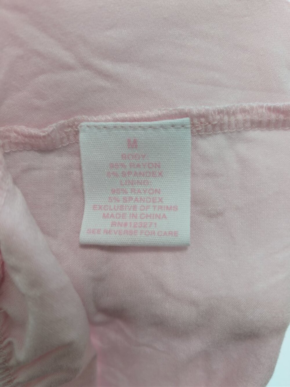 Riley & James Women's Pink Solid Lace Trim Beaded Camisole Adjustable Straps M - Picture 8 of 10